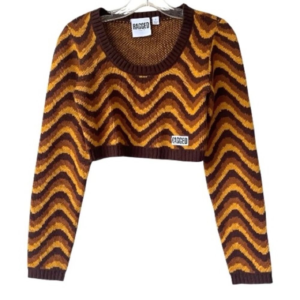 RAGGED cropped‎ long sleeve sweater